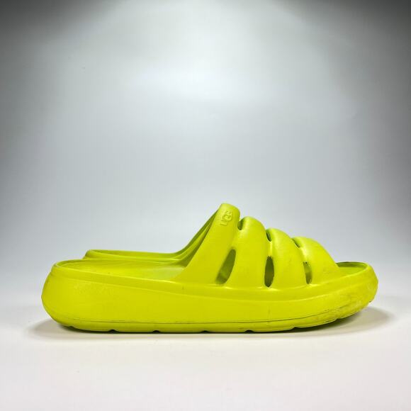 UGG Sport Yeah Slide Lime Green Sandals Platform Comfort Shoes Women’s Size 8 - Picture 1 of 10